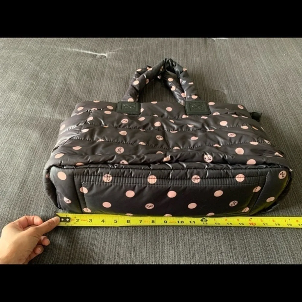 CiPU Large Polka Dot Diaper Baby Tote Bag Black Dark Brown Pink